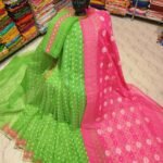 Turtle Green Soft Dhakai Jamdani Saree