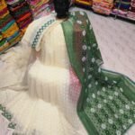 Vanilla Green Soft Dhakai Jamdani Saree