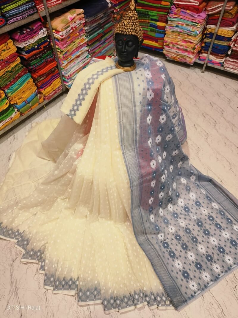 Vanilla Soft Dhakai Jamdani Saree