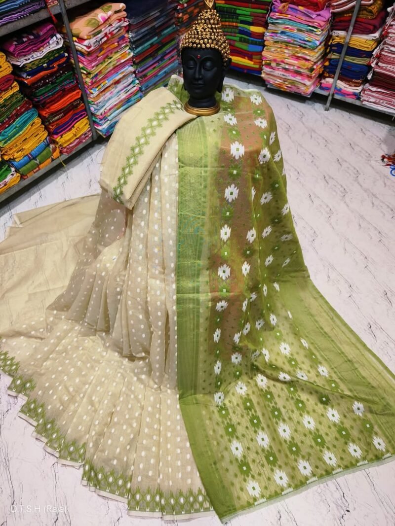 Vanilla Soft Dhakai Jamdani Saree