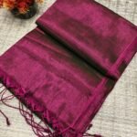 Velvet Maroon Soft Cotton Silk Sari With Blouse Piece