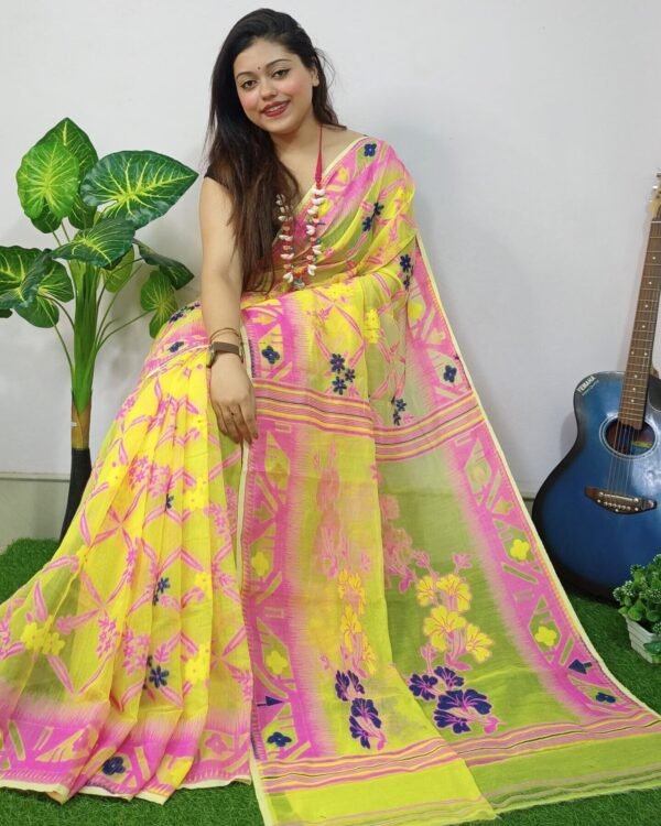Wattle Lota Cross Jamdani Sari