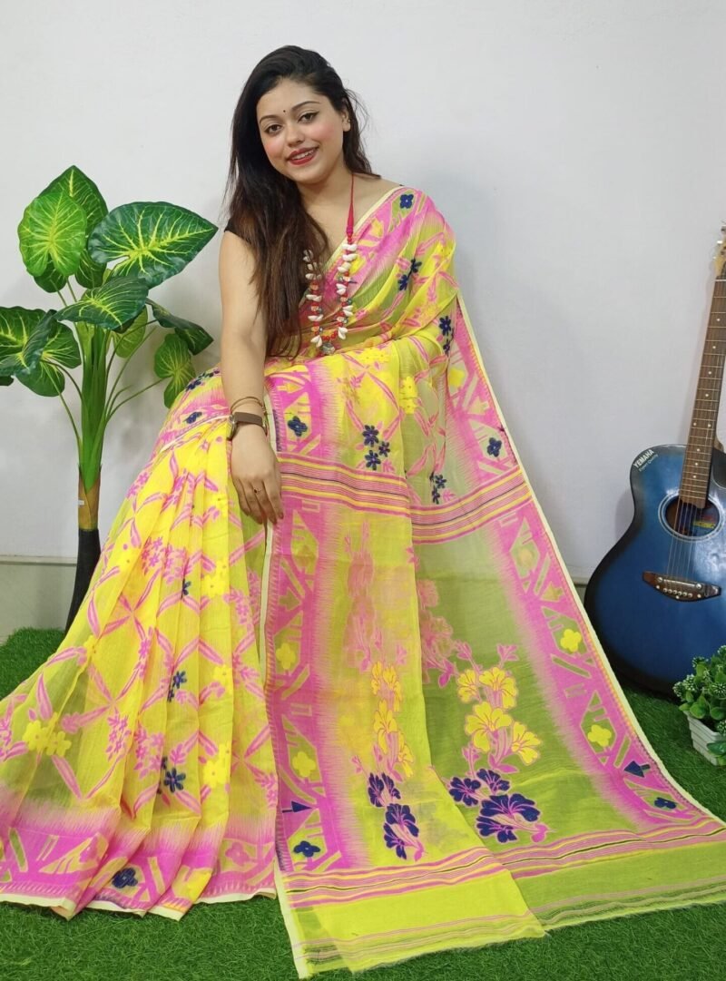 Wattle Lota Cross Jamdani Sari