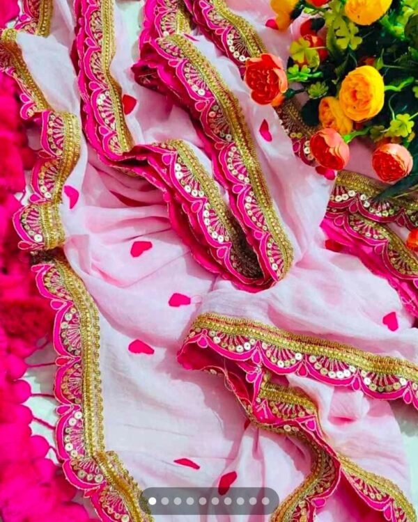 White Pink Soft Handloom Cotton Silk Saree