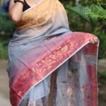 Ganga Jamuna Soft Regent Grey Jamdani Saree