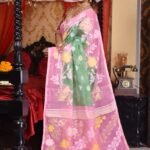 Golap Par Soft Grey Green Jamdani Saree