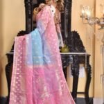 Sky Blue Soft Dhakai Jamdani Saree