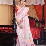 Sunflower Soft White Jamdani Saree