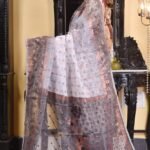 White Black Soft Dhakai Jamdani Saree