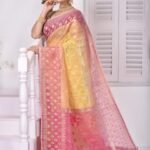 Yellow Soft Dhakai Jamdani Saree