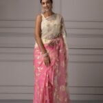 Anjani Soft Satin Chiffon Multicolor Saree