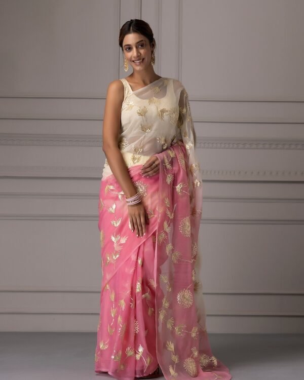 Anjani Soft Satin Chiffon Multicolor Saree