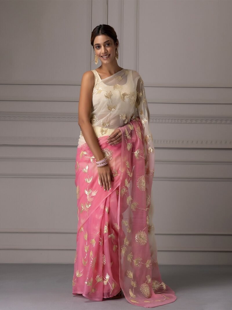 Anjani Soft Satin Chiffon Multicolor Saree