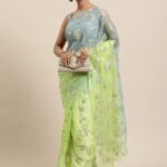 Anjani Soft Satin Chiffon Multicolor Saree