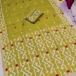 Brass Soft Guti moslin jamdani Saree
