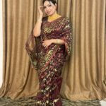 Crater Brown Soft Dhakai Jamdani Saree