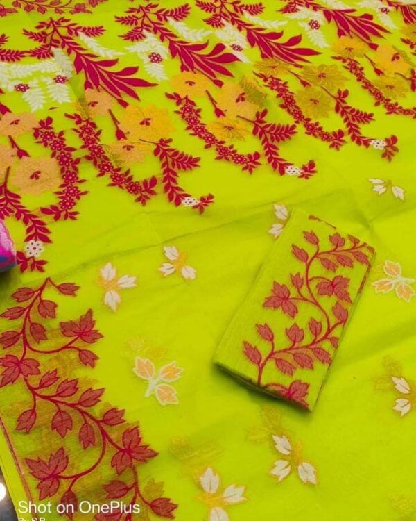 Dirty Yellow Soft Dhakai Jamdani Saree