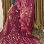 Pansy Purple Soft Dhakai Jamdani Saree