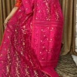Purplish Red Soft Dhakai Jamdani Saree