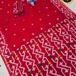 Red Soft Guti moslin jamdani Saree