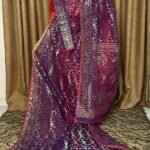 Wine Berry Soft Dhakai Jamdani Saree