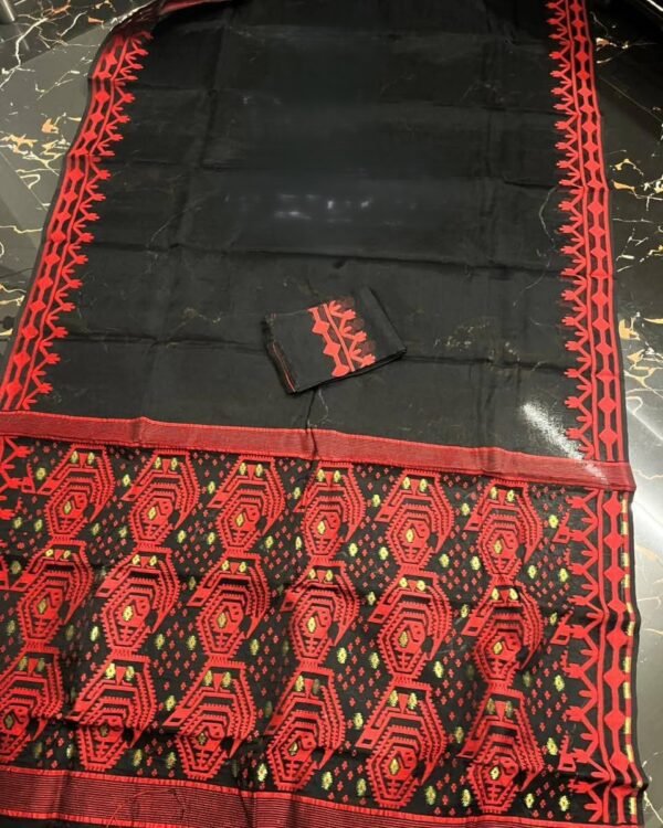 Black Soft Dhakai Jamdani Saree