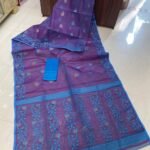 Dark Lavender Soft Lota Dhakai Jamdani Sari