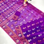Dark Magenta Soft Dhakai Jamdani Saree
