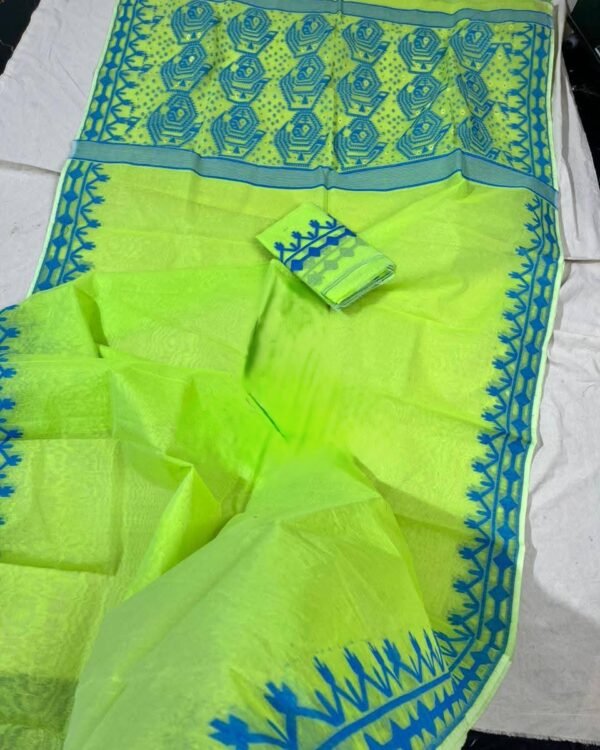 Light Green Soft Dhakai Jamdani Saree