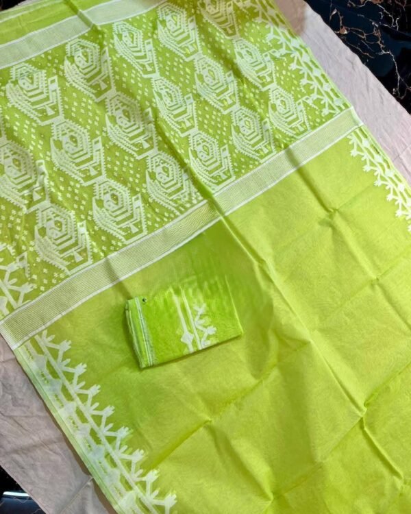 Light Green Soft Dhakai Jamdani Sare