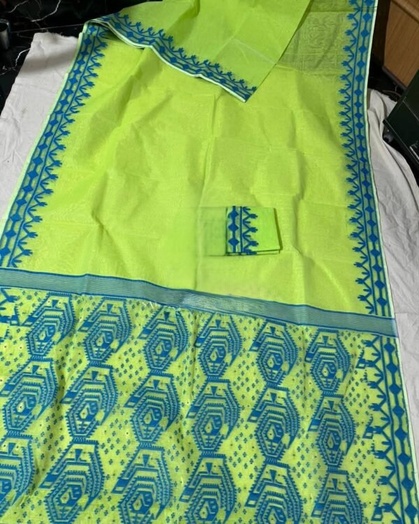 Light Green Soft Dhakai Jamdani Saree