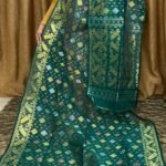 Aqua Deep Soft Joriwork Jamdani Saree