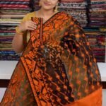 Black Soft Buti Jamdani Sare With Blouse Piece