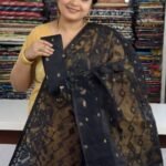 Black Soft Buti Jamdani Saree With Blouse Piece