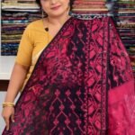 Black Soft Buti Jamdani Sari With Blouse Piece