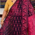 Black Soft Buti Jamdani Sari With Blouse Piece