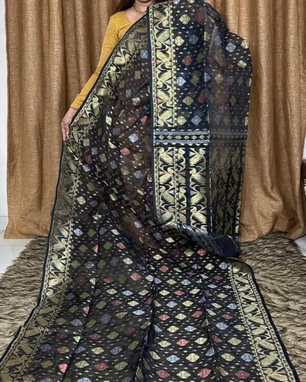 Black Soft Joriwork Jamdani Saree