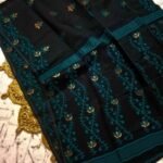 Black Soft Lota Dhakai Jamdani Saree