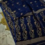 Dark Navy Soft Lota Dhakai Jamdani Saree