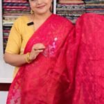 Deep Carmine Soft Buti Jamdani Sari With Blouse Piece