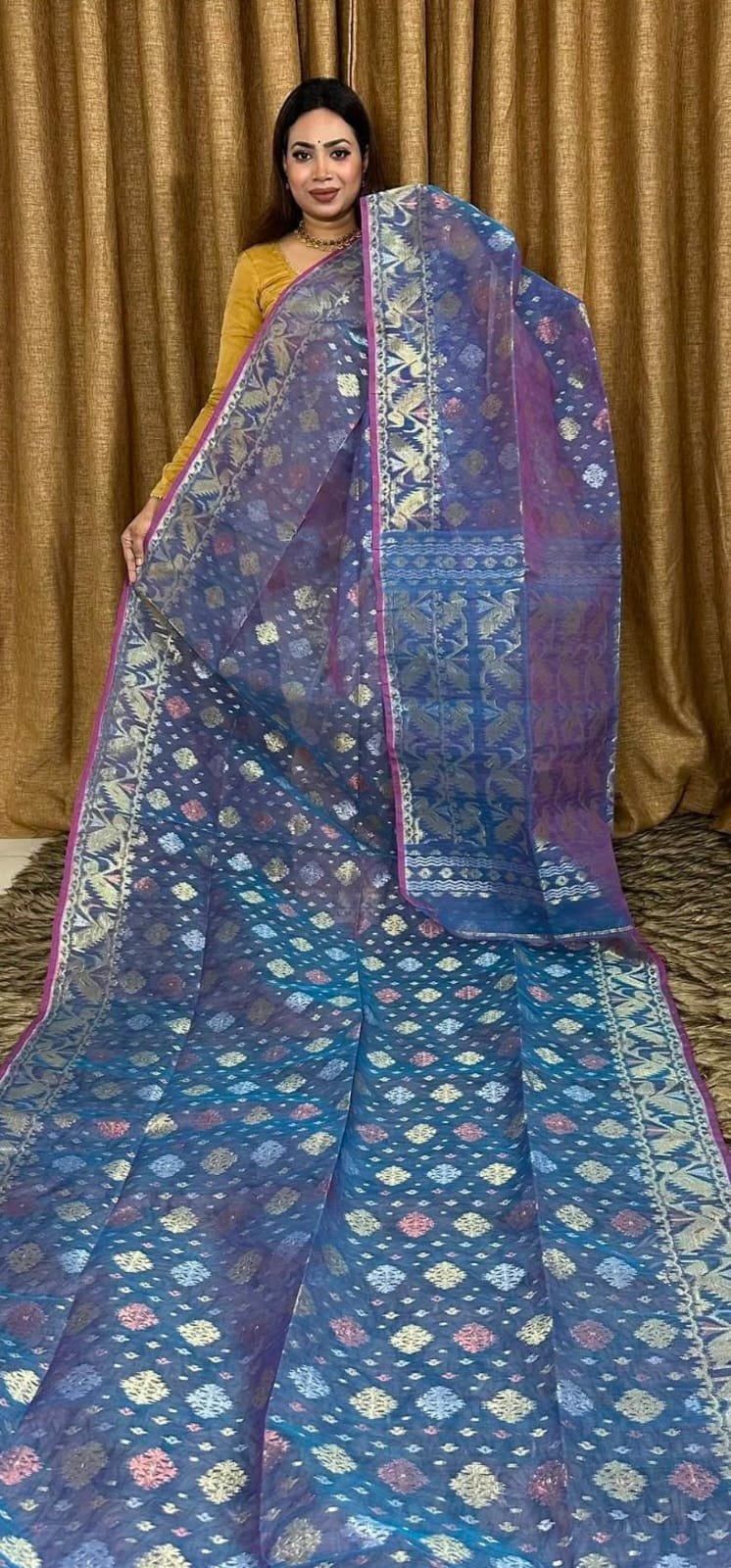 Denim Soft Joriwork Jamdani Saree