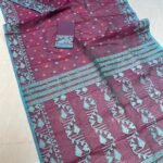 Dirty Purple Soft Buti Karat Jamdani Sari With Blouse Piece
