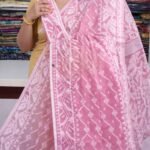 Light Pink Soft Buti Jamdani Sari With Blouse Piece