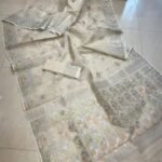 Off White Soft Joriwork Jamdani Sari With Blouse Piece