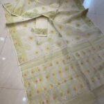Off White Soft Joriwork Jamdani Sari With Blouse Piece
