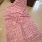 Old Pink Soft Buti Karat Jamdani Sari With Blouse Piece