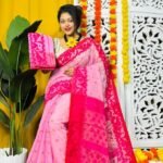 Persian Pink Soft Dhakai Jamdani Saree