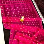 Pink Red Soft Dhakai Jamdani Saree