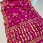 Purple Red Soft Joriwork Jamdani Sari With Blouse Piece
