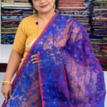 Purple Soft Buti Jamdani Sari With Blouse Piece